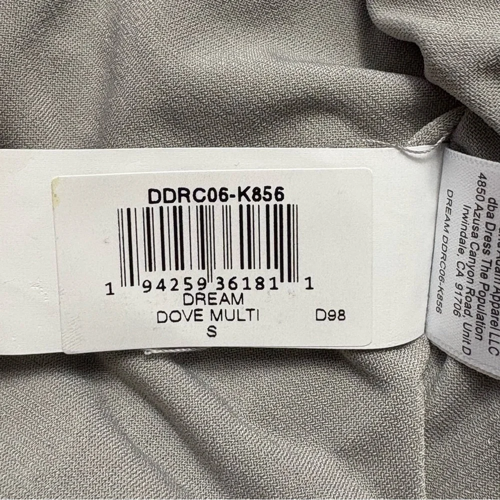 NWT Dress The Population Dream Metallic Tiered Midi Dress Size S Dove Multi - Picture 13 of 13